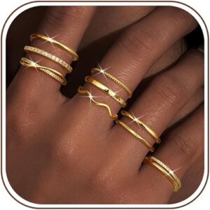 Elegant Gold Stackable Rings for Women – Minimalist Layered Jewelry