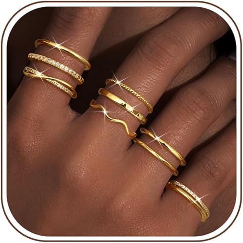 Gold Stackable Rings for Women Elegant Gold Stackable Rings for Women – Minimalist Layered Jewelry
